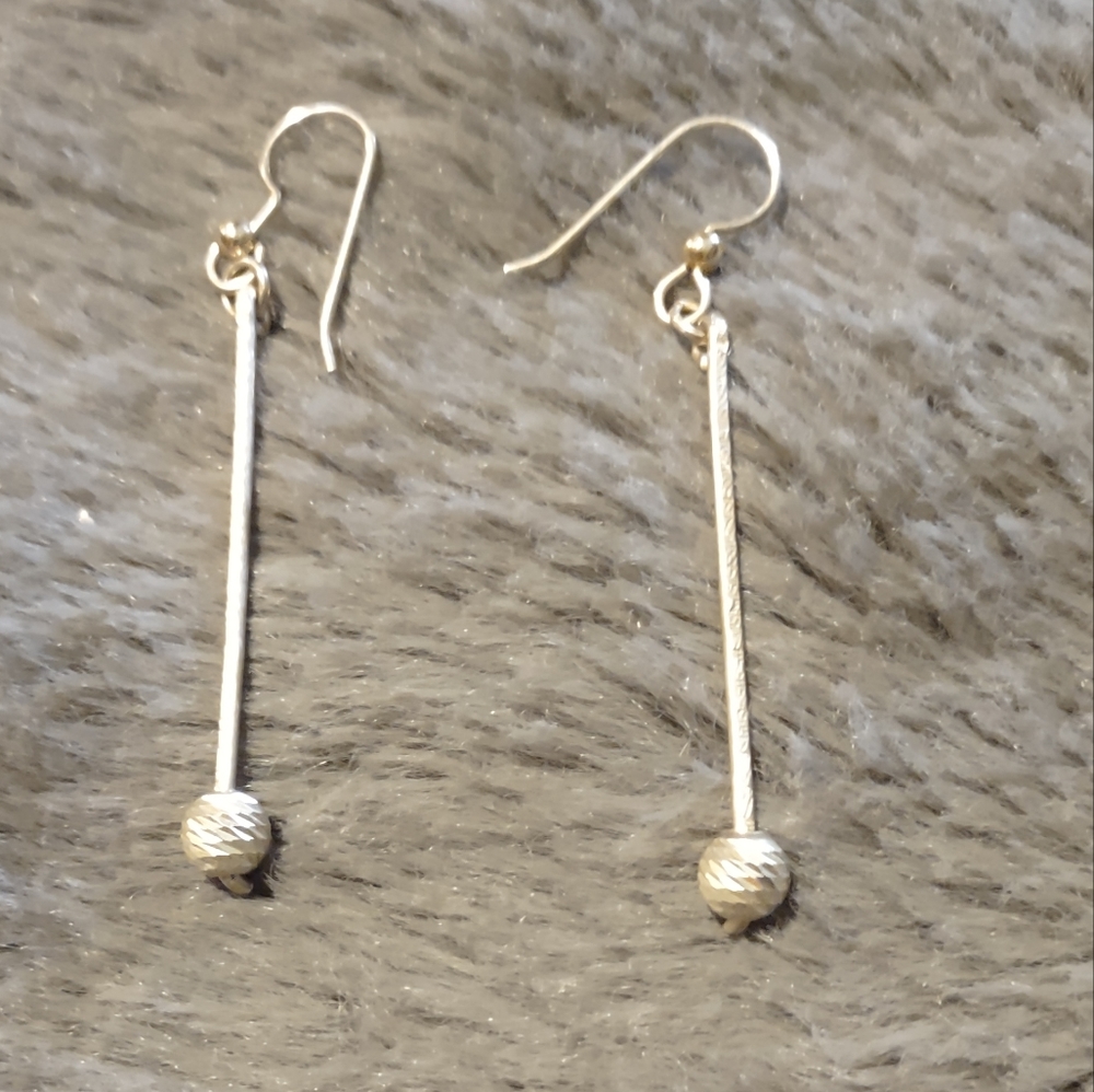 Elegant Gold Drop Ball Dangle Earrings - Women